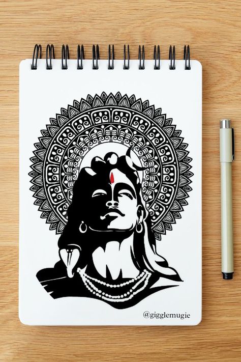 Mahadev Dot Mandala Art, Adi Yogi Mandala Art, Mahadev Drawing Mandala Art, Shiv Doodle, God Mandala Art Shiva, Shreenathji Mandala Art, Mahadev Mandala Art Easy, Adiyogi Mandala Art, Shivji Mandala Art