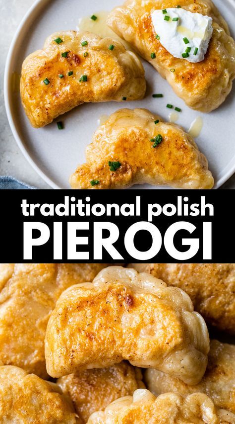 Traditional Polish Pierogi Recipe, Home Made Pierogies, Authentic Pierogi Recipe, Polish Perogies Recipe, Sourdough Pierogi Dough, Polish Perogies Recipe Homemade, Cabbage Perogies Recipe, Homemade Pierogies Polish, Pirogies Recipes Polish