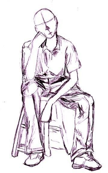 Body Reference Drawing Sitting, Drawing Sitting, Sitting In Chair, Drawing Poses Male, Sitting Pose Reference, Gesture Drawing Poses, Chair Drawing, Human Sketch, Human Figure Sketches