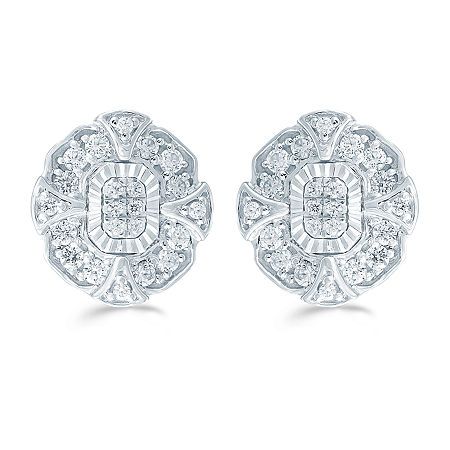 Diamond Clarity: I3Earring Back: PostSetting: NickShape: FlowerStone Cut: RoundDiamond Color: I-JMetal Color: WhiteEarring Length: 11.2mmEarring Width: 10.3mmRounded Carat Weight: 3/8 Ct. T.w.Metal: Sterling SilverCare: Wipe CleanStone Type: 44 Genuine DiamondAuthenticity: Genuine StoneBirthstone: April BirthstoneCountry of Origin: Imported Jewellery Sketches, Jewelry Bracelets Gold, Flower Stud Earrings, Flower Stud, Earrings Stud, Flower Earrings Studs, White Earrings, Flower Studs, Sparkle Diamonds