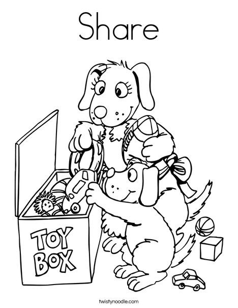 Share Coloring Page - Twisty Noodle Family Coloring Pages, Kindergarten Coloring Pages, Farm Animal Coloring Pages, Free Coloring Sheets, Family Coloring, Mia 3, Cool Coloring Pages, Cute Coloring Pages, Toy Box