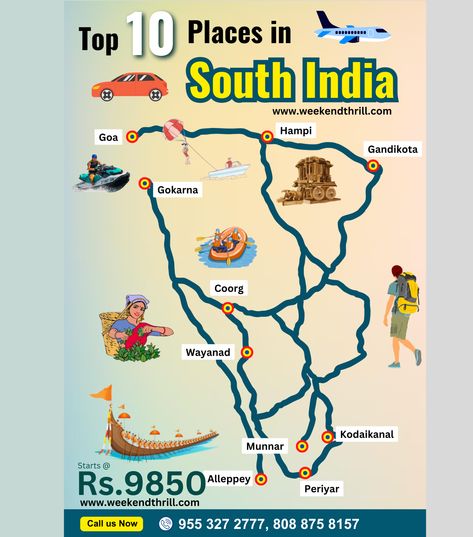 Amazing South India Trip ... India Bucket List, Travel India Beautiful Places, South India Tour, India Trip, India Travel Guide, Travel Infographic, Holiday Travel Destinations, Casual Frocks, Travel India