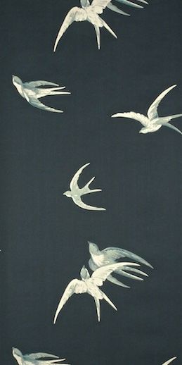 #Swallows - This wallpaper would be beautiful for my 10 year old daughters room, not to 'little girl' not to grown up (only on one wall) Wallpaper Stores, Swallows, Art And Illustration, Birds Flying, Vintage Wallpaper, Illustration Vector, Textile Patterns, Of Wallpaper, Bird Art