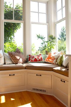 Traditional Home Design, Pictures, Remodel, Decor and Ideas - page 16 Corner Window Seat, Cozy Window Seat, Window Seat Kitchen, Bay Window Seat, Window Seat Design, Traditional Kitchen Design, Corner Window, Window Benches, Design Del Prodotto