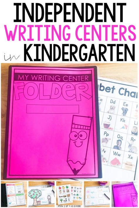 Kindergarten Center Set Up, Writing Center Set Up Kindergarten, Kindergarten Writing Station, Work On Writing Kindergarten, Natalie Lynn Kindergarten, Kindergarten Set Up, Kindergarten Writing Center Setup, Kindergarten Writing Folder, Kindergarten Independent Activities