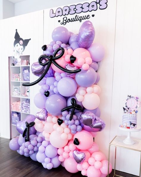 Hello Kitty dreams and Kuromi schemes—together, they're unstoppable! 💖😈 #SanrioFriends #BestOfBoth 🛍️ https://i.mtr.cool/iysapoeotn for DIY kits, balloon artist education and more. 🎈 Balloon colors are tagged and available for purchase online or local. 📍 3855 Walnut Blvd in Brentwood Tue.-Fri. 11am-4pm | Sat. 9am-12pm Kuromi Birthday Party Ideas, Kuromi Birthday Party Decorations, Kuromi Decor, Kuromi Birthday Party, Kuromi Birthday, Balloon Colors, Balloon Artist, Birthday Party Theme Decorations, Kawaii Sanrio