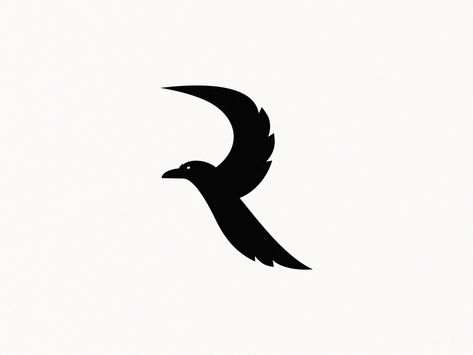 letter R  / Raven identity letter sign brand logo Creative Designer Logo, R Symbol Design, Logo With R, Rd Logo Design, Mr Logo Design Letter, R Logo Design Ideas, R Typography Logo, R Logo Design Letter, Raven Logo Design Ideas