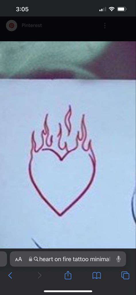 Fireheart Tattoo Design, Small Heart With Flames Tattoo, Heart Fire Tattoo, Heart On Flames Tattoo, Heart With Flames Tattoo Design, Fire Heart Tattoo, Heart On Fire Tattoo, Flaming Heart Tattoo Simple, Heart W Flames Tattoo