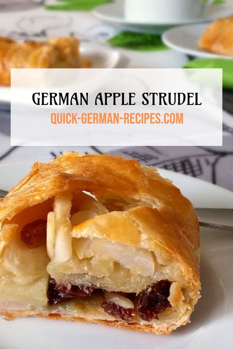 Get ready to bring grandma's kitchen hustle to your home with this scrumptious German Apple Strudel recipe! It's a blend of crispy, flaky pastry wrapped around juicy, spiced apples that'll make you swoon. Say goodbye to store-bought and whip up this fun dessert that even the littles can help with! Roll, fold, and bake your way to pastry perfection while the tantalizing aroma fills the kitchen. Time to impress with this irresistible German delicacy that will make your taste buds dance! Who knew strudel could be this fun? German Apple Strudel Recipe, German Apple Strudel, Easy Apple Strudel Recipe, Apple Strudel Recipe, Traditional German Desserts, Easy Apple Strudel, German Dessert, German Pastries, Easy German Recipes