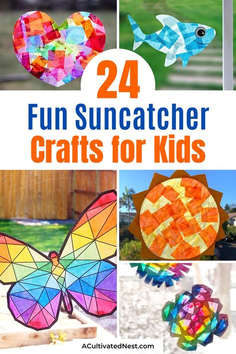 Making Suncatchers, Sunlight Catchers Diy, Easy Suncatchers, Easy Sun Catchers, Window Sun Catchers Diy, Sun Crafts For Adults, Suncatcher Craft Preschool, Diy Window Sun Catcher, Sun Suncatcher