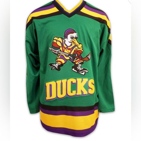 MIGHTY DUCKS replica hockey jersey Mighty Ducks, Hockey Jersey, Ducks, Hockey, Graphic Sweatshirt, Sweatshirts, My Closet, Jewelry Watches, Plus Fashion