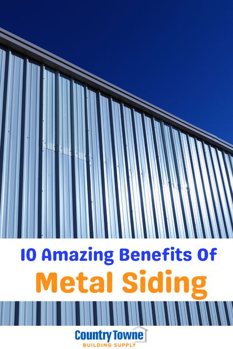 Benefits of Metal Siding Metal Roofing As Siding, Grey Metal Siding House, Metal House Siding Ideas Exterior, Metal Siding Ideas Exterior, Metal Siding House Exterior, Metal Siding Exterior, Metal Board And Batten Siding, Steel Siding Exterior House, Steel Siding House