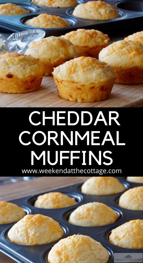 Savory Cornbread Muffins, Savoury Muffins Recipes, Corn Meal Muffins, Lunch Muffins, Cheddar Cornbread Muffins, Corn Bread Muffins, Cornbread Muffin, Cornmeal Recipes, Cornbread Muffins Recipe