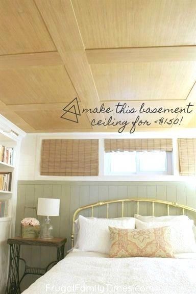 Low Basement, Basement Ceiling Options, Plywood Ceiling, Low Ceiling Basement, Covering Popcorn Ceiling, Basement Decoration, Ceiling Options, Architecture Renovation, Basement Remodel Diy