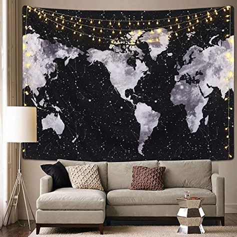 Sevenstars Starry World Map Tapestry Constellations Tapestry Black and White Map Tapestry Galaxy Tapestry for Room Check more at https://fansofanime.com/sevenstars-starry-world-map-tapestry-constellations-tapestry-black-and-white-map-tapestry-galaxy-tapestry-for-room/ Room Fans, Tapestry Black And White, Constellation Tapestry, Tapestry Headboard, World Map Tapestry, Map Tapestry, Tapestry Bedroom, Dorm Posters, Map Decor