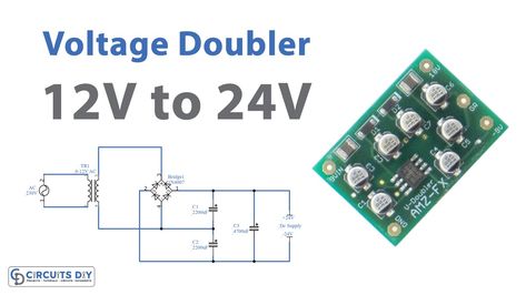 12V to 24V Voltage Doubler Circuit Voltage Doubler Circuit, Dc Dc Converter, Audio Amplifiers, Electronic Circuit Projects, Electronic Circuit, Circuit Projects, Solar Charger, Circuit Diagram, Electronics Circuit