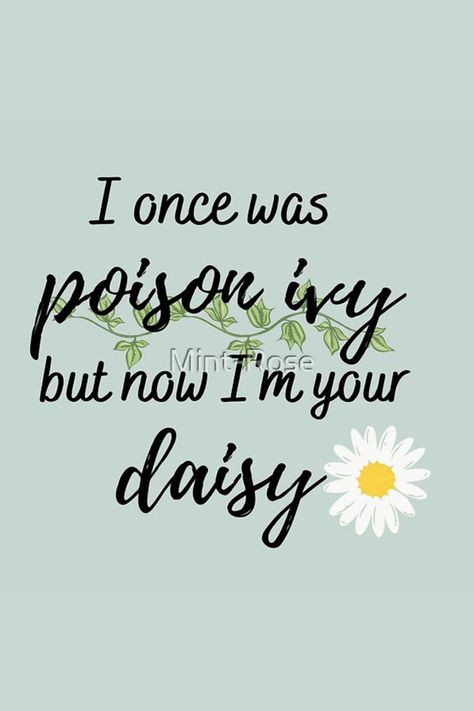 "I Once Was Poison Ivy but Now I'm Your Daisy" / "Don't Blame Me" lyric / Taylor Swift design available on my RedBubble shop (Mint-Rose) with over 90 types of products available I Once Was Poison Ivy Now Im Your Daisy, Don’t Blame Me Taylor Swift Lyrics, Daisy Taylor Swift, Taylor Swift Daisy, Daisy Lyrics, Song Quotes Taylor Swift, Taylor Swift Design, Big Reputation, Taylor Swift Drawing