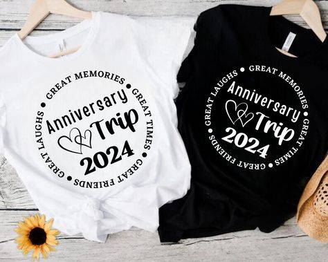 Couple Trip Shirts, Couples Trip, Anniversary Shirt, 25th Wedding Anniversary, Anniversary Trips, Group Boards, Travel Stuff, Shop Products, Travel Shirts