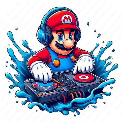 Mario Clipart, Mario Png, Sticker Tattoo, Dj Art, Tattoo Trend, Sublimation Ideas Projects Inspiration, Dope Cartoon Art, Arte Animal, Super Mario Bros