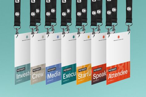 Event Tag Design, Id Tags, Conference Merch, Badge Design Ideas, Event Branding Ideas, Id Badge Design, Conference Graphic Design, Nametag Design, Id Card Design Creative