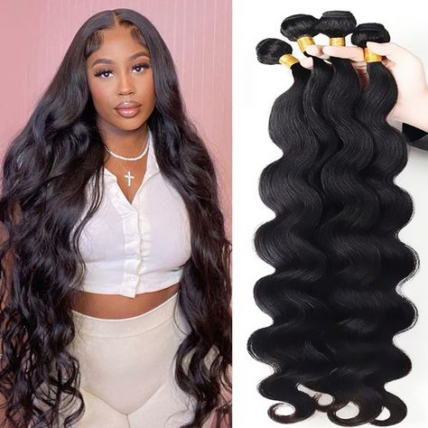 Brazilian Body Wave Bundles 9A Grade 100% Human Hair Weave Bundles(18 20 22 24 Inch) Unprocessed Human Hair 4 Bundles Body Wave Human Hair Bundles for Black Women Natural Color Human Hair Bundles With Closure, Best Human Hair Bundles On Amazon, Curly Bundles, Raw Hair Bundles, Aliexpress Hair Weave Vendors, Split Ends Hair, Body Wave Bundles, Peruvian Hair Bundles, Brazilian Hair Bundles