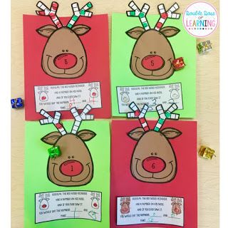 Double Dose of Learning: Christmas Math and ELA Crafts Reindeer Craft Kindergarten, Christmas Craft 1st Grade, Christmas Crafts For First Grade, 1st Grade Christmas Crafts, Christmas Math Kindergarten, Christmas First Grade, First Grade Christmas, Christmas Subtraction, December Themes