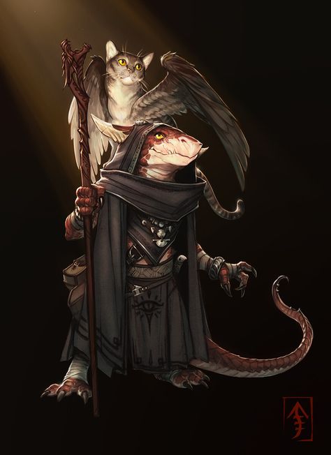 Tressym Familiar, Kobold Wizard, Dnd Kobold, Giant Slayer, Dnd Dragonborn, Dungeons And Dragons Races, Dnd Character Art, Dnd Races, Dnd Character Ideas