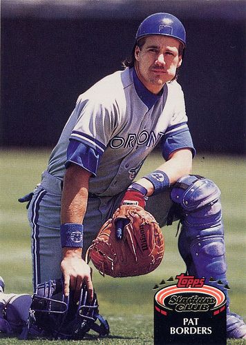 Pat Borders, Toronto Blue Jays catcher Toronto Blue Jays Baseball, Blue Jays Baseball, Team Bags, Mlb Teams, Go Blue, Toronto Blue Jays, Baseball Card, Play Ball, Blue Jays