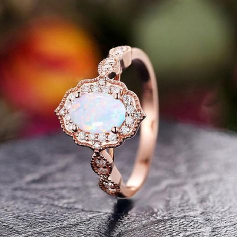 Vintage opal engagement ring