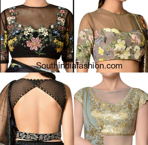 net blouse designs for sarees 2018 600x592 Blouse Designs Net, Net Blouse Designs, Net Saree Blouse Designs, Net Saree Blouse, Trending Blouse, Pattern Blouses, Netted Blouse Designs, Net Pattern, Saree Blouse Styles