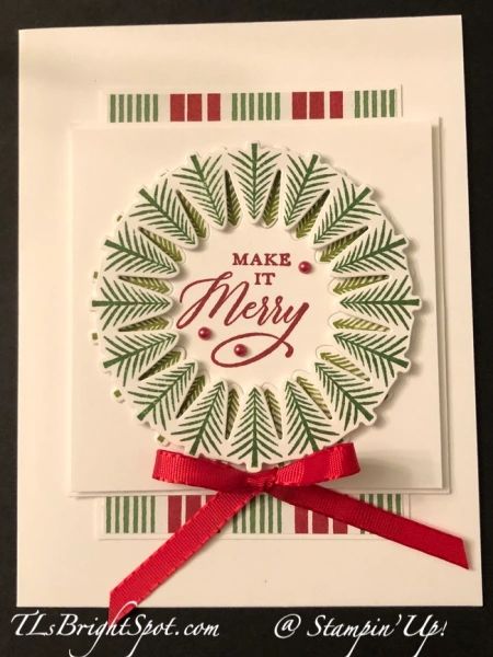 Stampin’ Up! Wishes All Around on White – Terry Lynn Bright, Stampin' Up! Demonstrator Wishes All Around Stampin Up Cards, Making Christmas Cards, Papercraft Christmas Cards, Cottage Wreath, Create Christmas Cards, Tri Fold Cards, Christmas Card Inspiration, Tree Stamp, Christmas Card Crafts