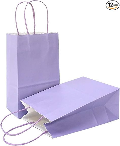 Amazon.com: AZOWA Gift Bags Small Kraft Paper Bags with Handles (5 x 3.1 x 8.2 in, Light Purple, 12 Pcs) : Health & Household Purple Party Decorations, Shoping Bag, Mini Kraft, Shopping Bag Design, Purple Wedding Cakes, Purple Accessories, Pokemon Birthday Party, Baby Shower Purple, Lavender Gifts