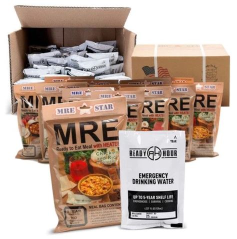 Fuel up just like our military with MREs and fresh emergency water pouches. This bundle doesn't skimp. It's compact and ready to roll out when you need it most. #survivalgear #survival #survivalist #camping #outdoors #survivalgear Mre Food, Mix Spices, Complete Meals, Pasta Marinara, My Patriot Supply, Southwest Chicken, Safety Kit, Jalapeno Chicken, Emergency Water