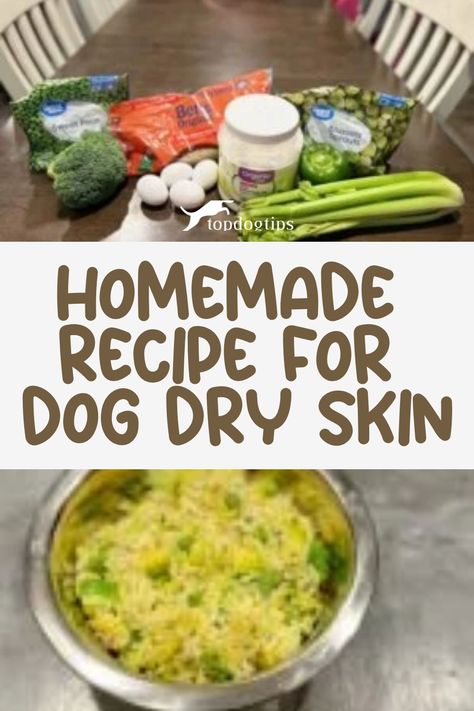 Homemade Recipe for Dog Dry Skin Homemade Dog Food For Itchy Skin, Dog Skin Irritation Remedies, Natural Remedies For Dogs Itchy Skin, Dog Dry Skin Remedy, Dog With Dry Itchy Skin, How To Relieve Dogs Itchy Skin, Homemade Dog Food For Skin Allergies, Itchy Dog Remedies, Food For Dry Skin