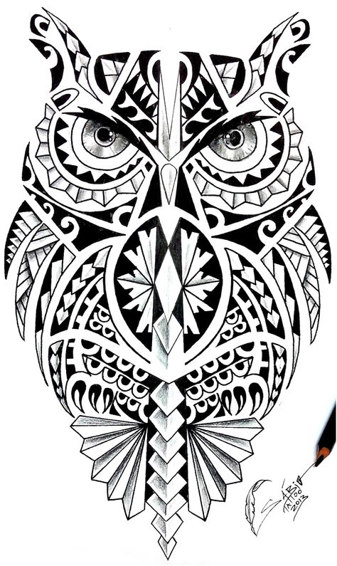 " SÁBIO TATTOO " Tatuagem profissional: SABIO TATTOO DESENHANDO MAORI CORUJA Owl Tattoo Meaning, Tato Maori, Maori Tattoos, Maori Patterns, Maori Tattoo Designs, Maori Designs, Samoan Tattoo, Owl Tattoo Design, Maori Tattoo