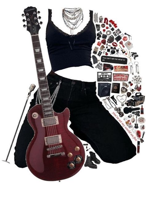 80s Rock Outfit, Style Année 80, Rock Star Outfit, Rock And Roll Fashion, Lipstick Kiss, Rock Outfits, Swaggy Outfits, Outfit Maker, Outfit Shoplook