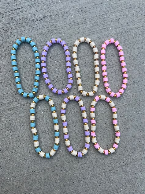 Spring Bracelets, Make Clay Beads, Clay Bead Bracelets, Bracelet Business, Girly Bracelets, Small Bead Bracelet, Colorful Bead Bracelets, Clay Bead Necklace, Beaded Braclets