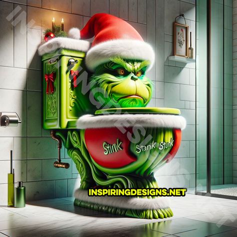 These Grinch Toilets Will Steal Christmas in the Best Way Possible! – Inspiring Designs Grinch Toilet, Grinch Meme, The Grinch Memes Funny, Grinch Memes Hilarious, Grinch Christmas Sculptures & Statues, Christmas Artwork, Grinch Christmas, Christmas Cheer, Grinch