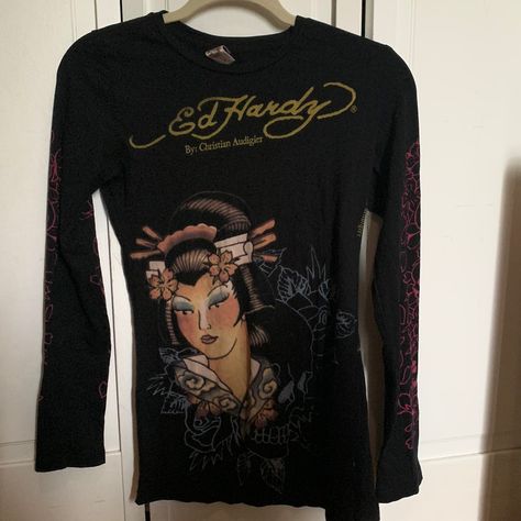 Ed Hardy Long Sleeve, Just Sold, Christian Audigier, Ed Hardy, Lookbook, Graphic Sweatshirt, Sweatshirts, Long Sleeve, How To Wear