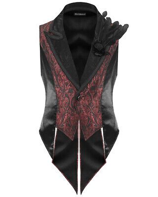 Top Rated Devil Fashion Mens Aristocratic Vampire Tailed Waistcoat Vest - Black & Red, Mens Clothing Vampire Clothes Men, Vampire Goth Men, Vampire Outfit Men, Vampire Clothing, Male Goth, Goth Outfits Men, Devil Outfit, Gothic Fashion Men, Vampire Outfits