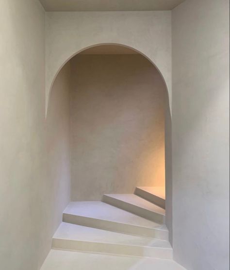 Concrete Effect Paint, Polished Plaster, Stairway Design, Scandi Design, Interior Stairs, Minimalism Interior, House Stairs, Plaster Walls, Polished Concrete