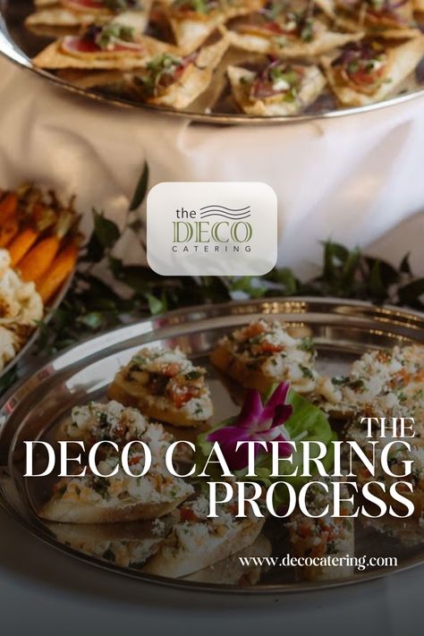 Discover the seamless Deco Catering process! From initial consultation to delectable food presentation, we ensure every detail is meticulously planned for your event. Let us elevate your occasion with personalized service and exceptional cuisine that will wow your guests! Corporate Dinner, Bar Plans, Milestone Birthday Party, Catering Desserts, Event Menu, Corporate Catering, Wedding Address, Party Catering, Catering Companies