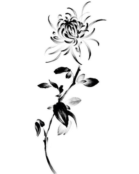 Tokyo Ghoul Flower, Crisantemo Tattoo, Flower Tattoo Stencils, Japanese Flower Tattoo, Pretty Tattoos For Women, Tattoo Portfolio, Spine Tattoos, Black Ink Tattoos, Flower Tattoo Designs