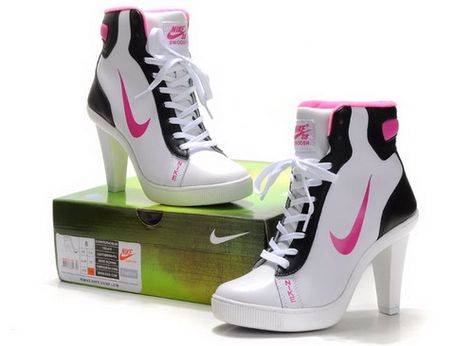 Nike Heels... Jordan High Heels, Jordan Heels, Nike High Heels, Nike Heels, High Heels Boots, High Heel Sneakers, High Shoes, Crazy Shoes, Dream Shoes