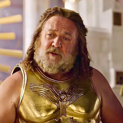 #zeus #loveandthunder #thor #thorloveandthunder #marvelstudios Marvel Zeus, Zeus Marvel, Hercules Marvel, Mcu Villains, Love And Thunder, Russell Crowe, Hercules, Marvel Studios, Marvel Cinematic