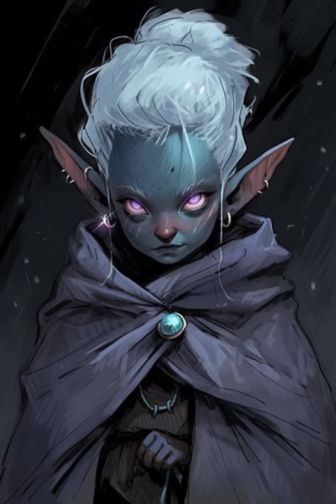 Svirfneblin Druid Circle Of Spores Druid Character Art, Dnd Firbolg Druid, Fairy Druid Dnd Character, Firbolg Spore Druid, Goblin Druid Character Art, Drow Druid, Halfling Druid, Deep Gnome Dnd, Gnome Female