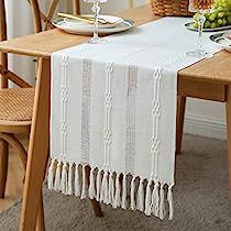 Farmhouse Table Runner, White Table Runner, Coffee Table Runner, Boho Table Runner, Rustic Table Runners, Farmhouse Table Runners, Boho Table, Farmhouse Style Table, Mobile Tv