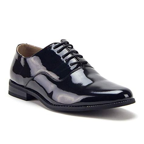 Men's 86214 Classic Black Patent Leather Formal Oxfords Dress Shoes Office Shoes Men, Groomsmen Shoes, Black Formal Shoes, Church's Shoes, Mens Black Dress Shoes, Patent Leather Oxfords, Black Oxford Shoes, Boys School Shoes, Look Formal