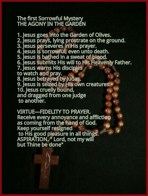 The Agony In The Garden, Rosary Prayers, Rosary Mysteries, Agony In The Garden, Sweet Lord, Jesus Praying, Kids Poems, Mama Mary, Prayers For Children