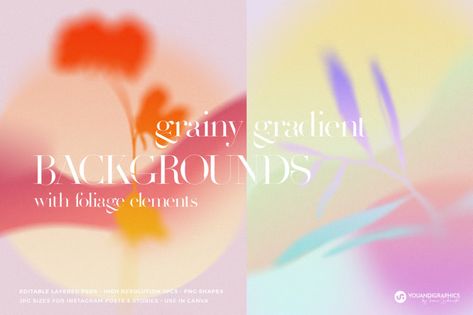 Colorful Grainy Gradient Backgrounds by Youandigraphics on Envato Elements Grainy Gradient, 타이포그래피 포스터 디자인, Back Ground, Gradient Background, Beautiful Color Combinations, Graphic Design Posters, Abstract Background, Visual Design, Graphic Design Art